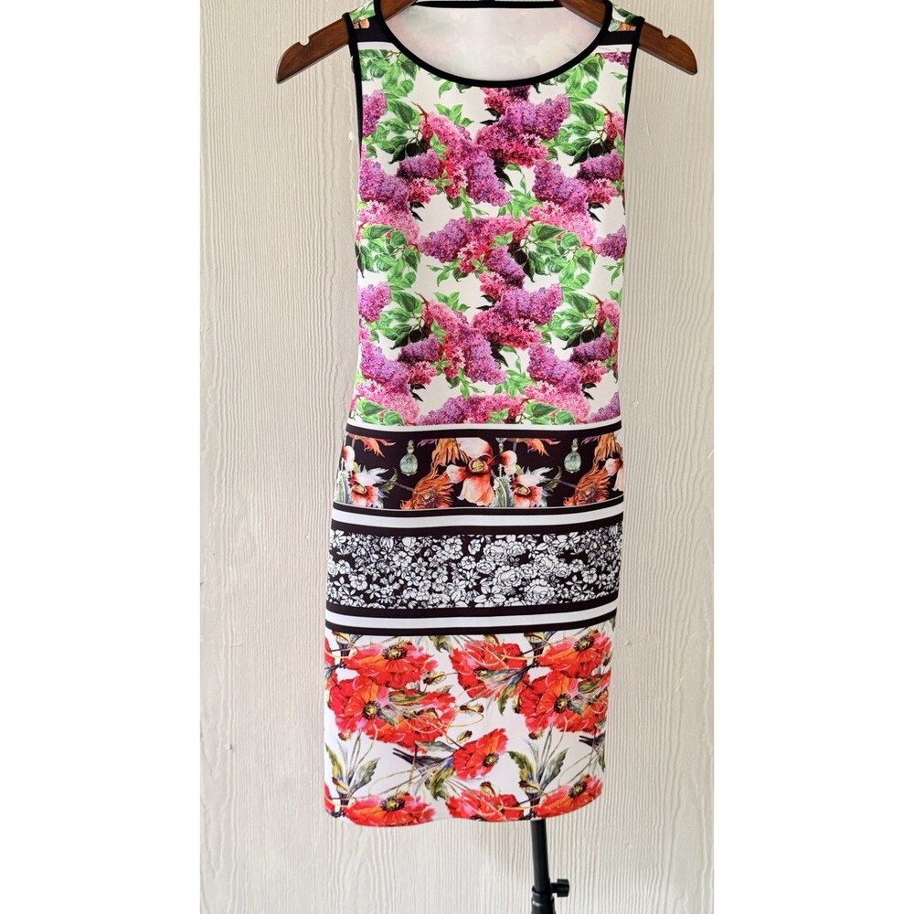 Clover Canyon Floral Print Sleeveless Open Back Stretch Dress Size S USA